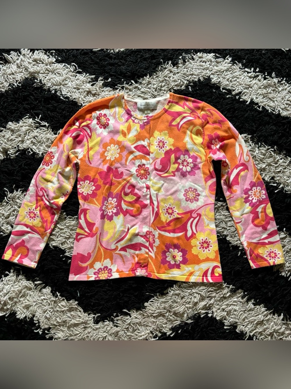 Susan Bristol Vintage 2005 Thin Floral Snap Button Up Jacket Women’s Small